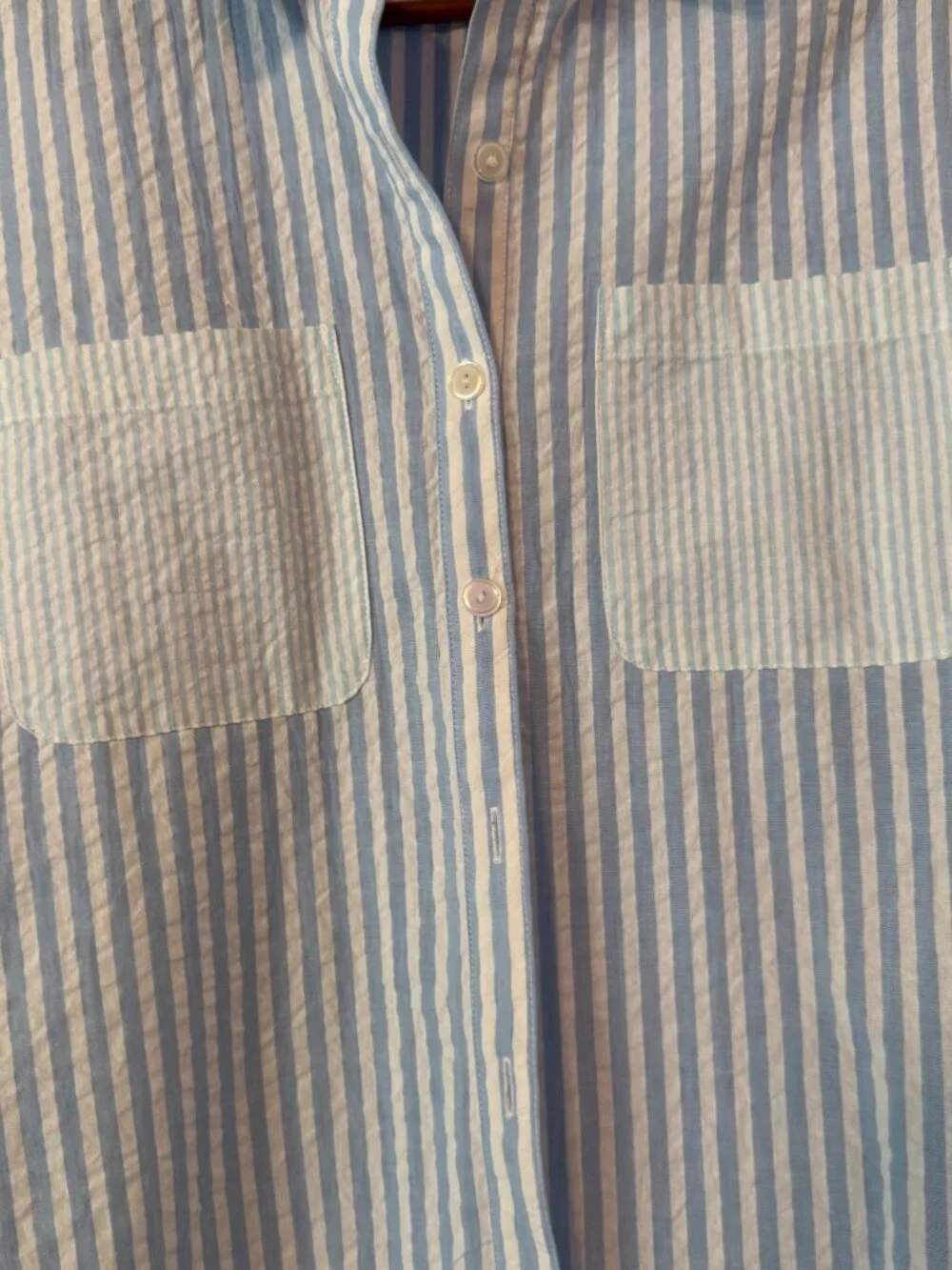 And Now This Mixed Stripe Oversized Cotton Poplin Button Up Shirt - Size M